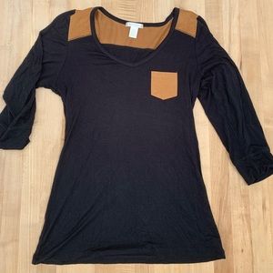 Black and brown suede shirt